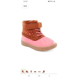 New Girl's Size 7M Pink Brown Carters Girls Alexis Ankle Boots Booties